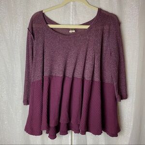 We the Free purple color block oversized sweater
